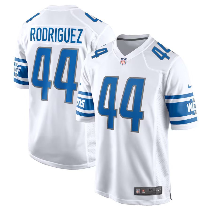 Men Detroit Lions #44 Malcolm Rodriguez Nike White Game Player NFL Jersey